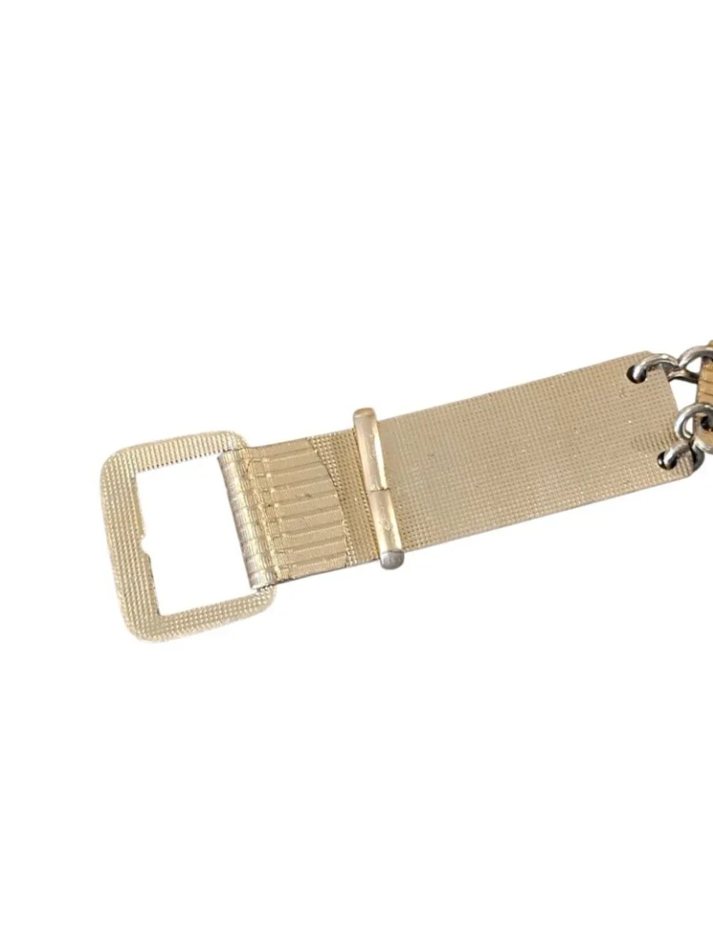 1930s Art Deco Gold Blue Enameled Link Waist Belt Gold Plated Vermeil Sz M 33-35